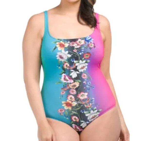 JOHNNY WAS OMBRE GARDEN TANK ONE‑PIECE